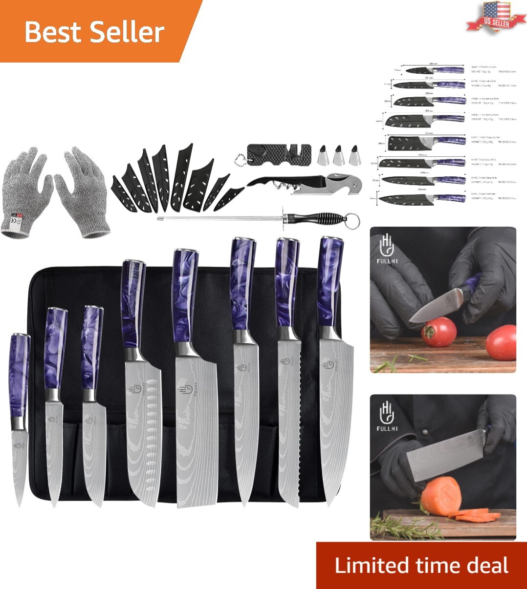 Premium Japanese Knife Set – Premium German Stainless Steel – Razor-Sharp