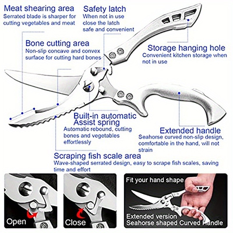 8PCS Professional Stainless Steel Chef Knife Set Kitchen Cooking Butcher Cleaver