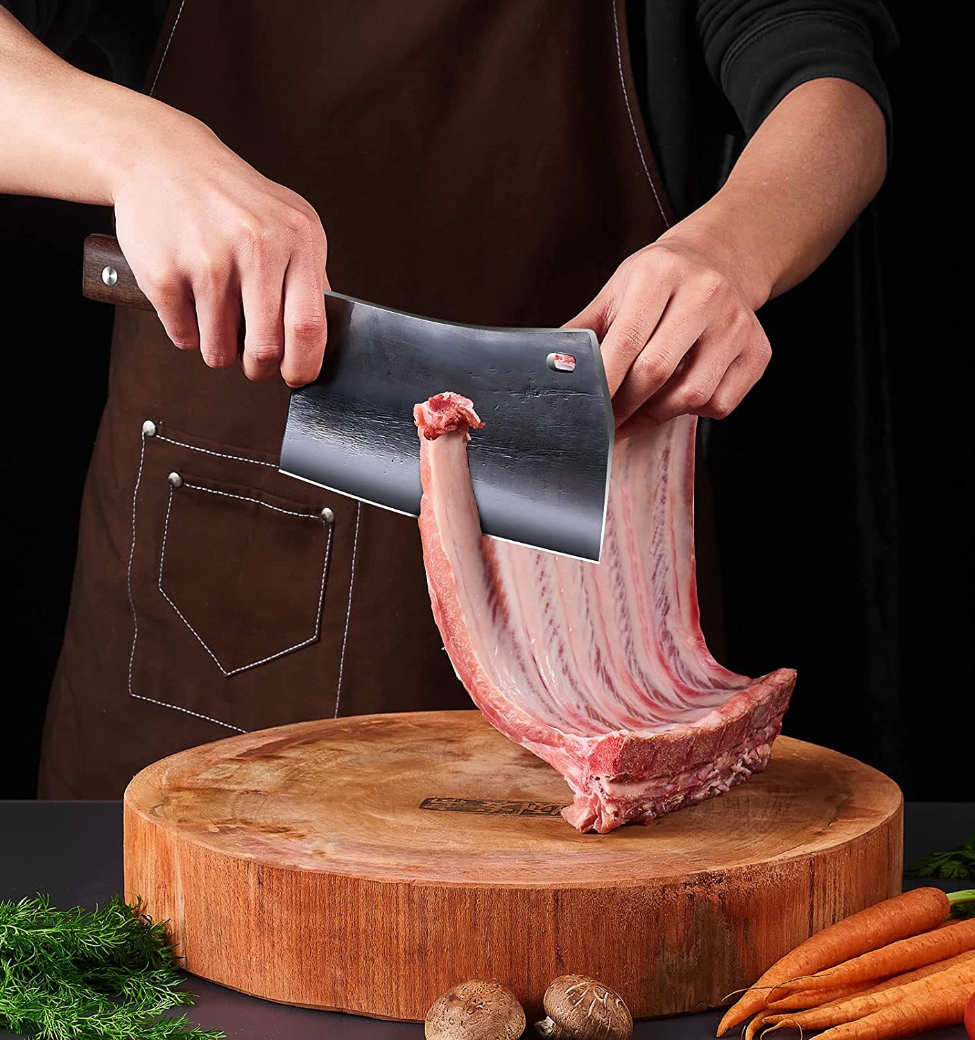 ENOKING 7.5″ Cleaver Knife, Chef’S Knives – Hand Forged, German High Carbon Stai