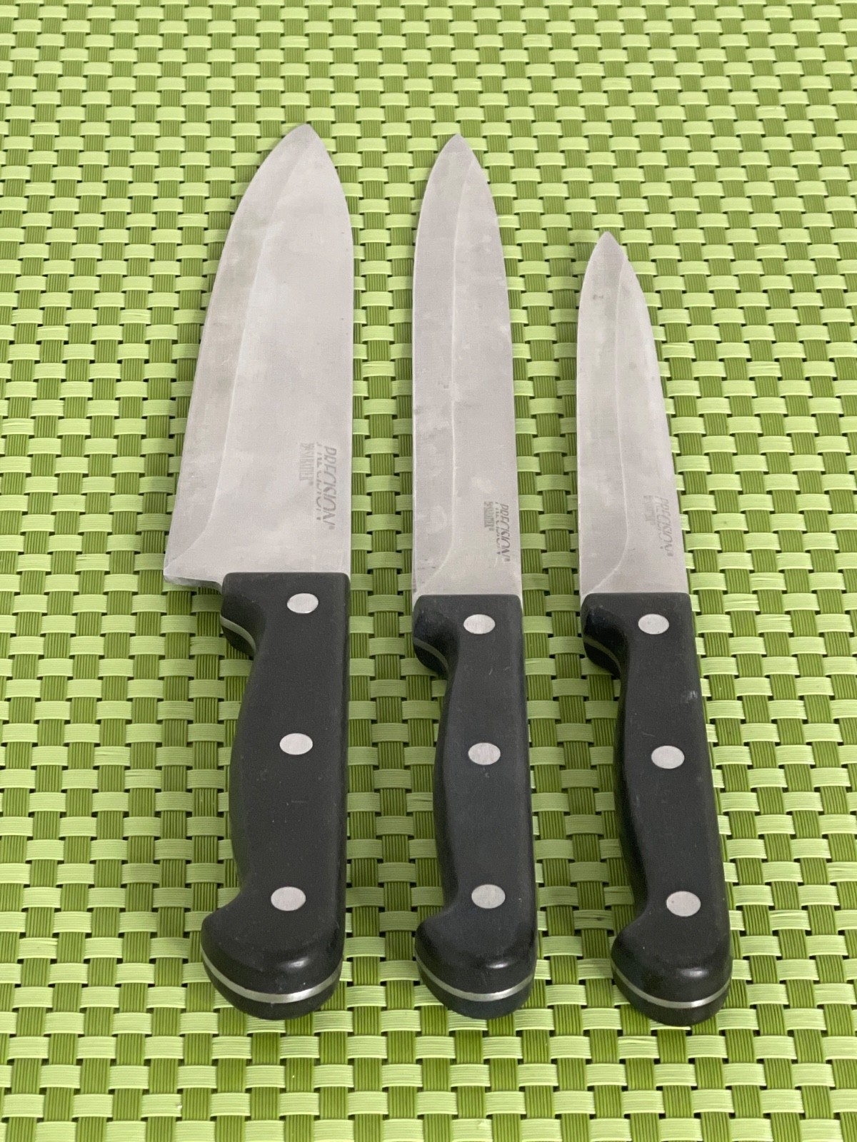 Sabatier PRECISION Stainless Set of 3 Knives Black Handle Full Tang China