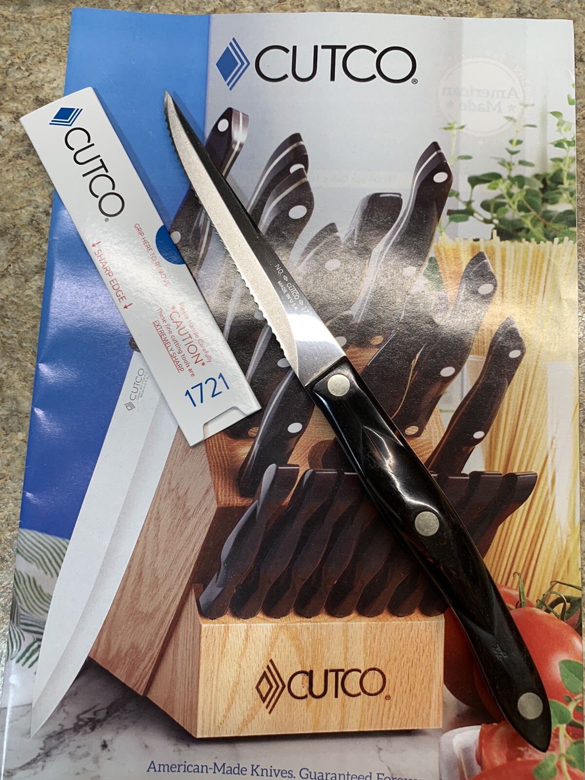 CUTCO 1721 Trimmer Knife Factory Fresh! Classic/Brown/Orange Swirl Choose Qty