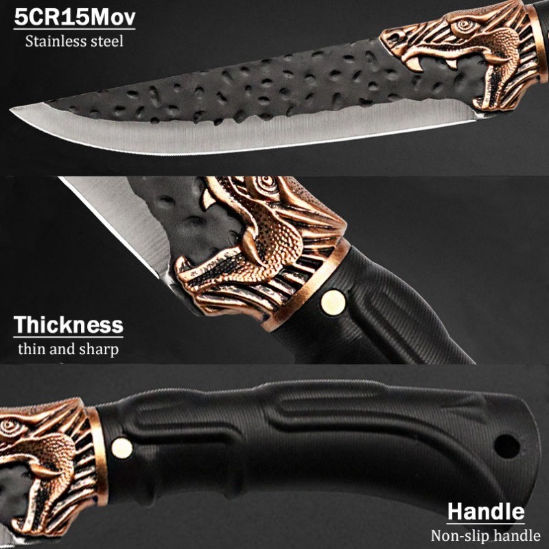 Handmade Forged Chef Kitchen 8PCS Stainless Steel Professional Knives Set