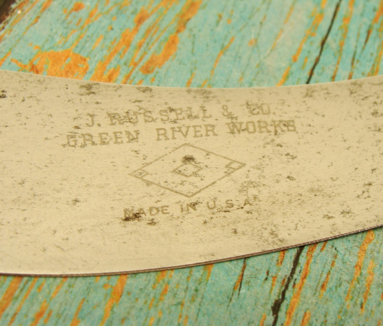 VINTAGE J RUSSELL & CO USA FIXED BLADE CARBON STEEL HUNTING SKINNING KNIFE BLANK