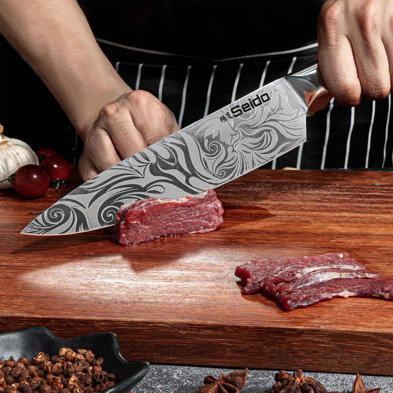 Tengoku 8-Piece Chef Knife Set Professional – High-Carbon Stainless Steel Blades