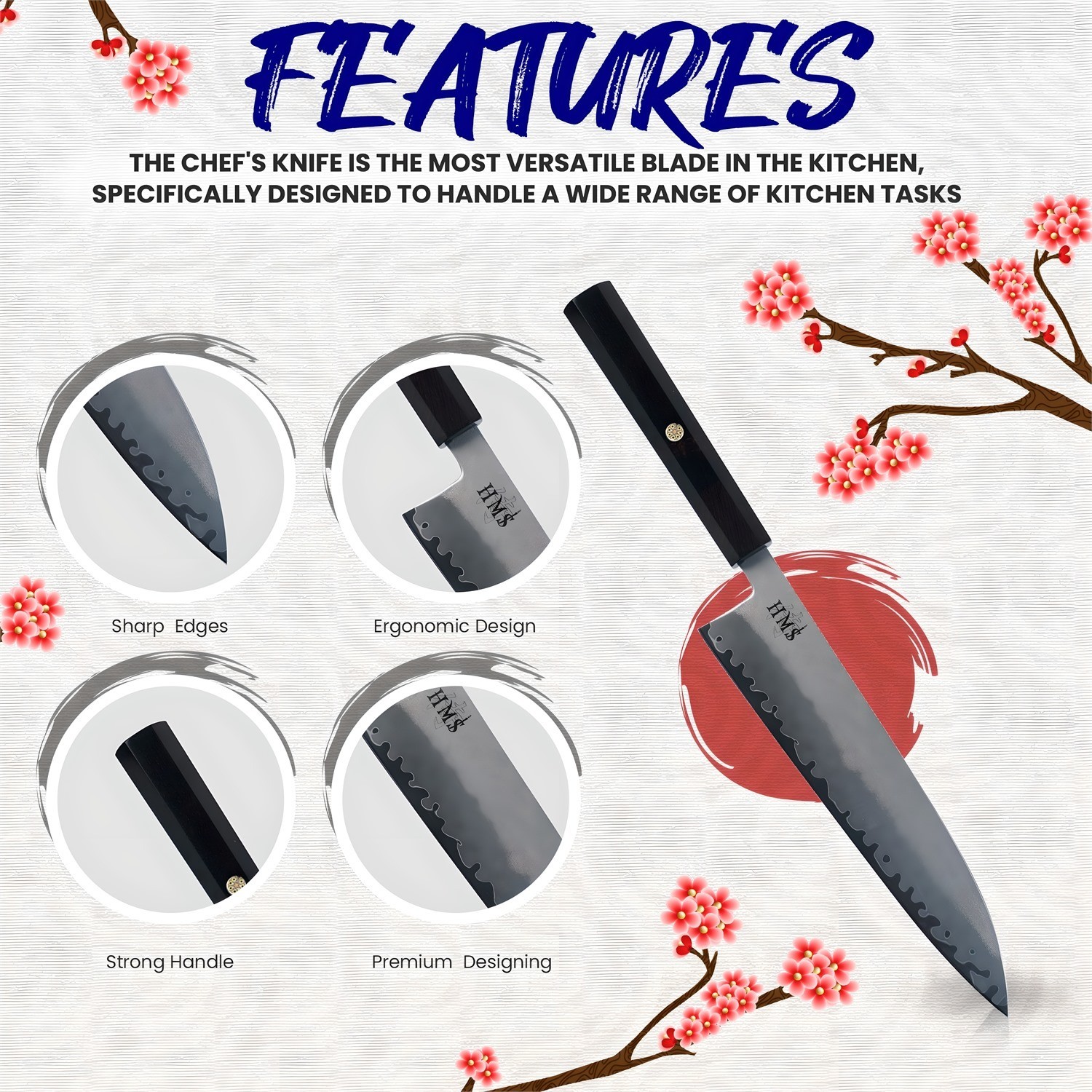 Gyuto Chef Knife 8 Inch Blade HAP40 Triple-Layer Steel