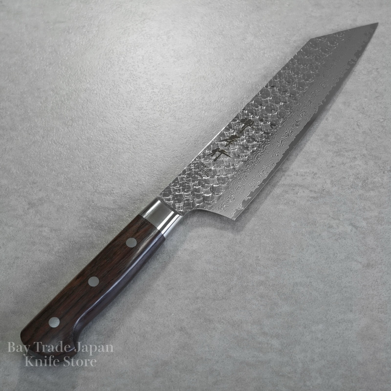 Japanese Sakai Takayuki SPG2 Hammered Damascus Wa Kengata Gyuto Chef Knife 190mm