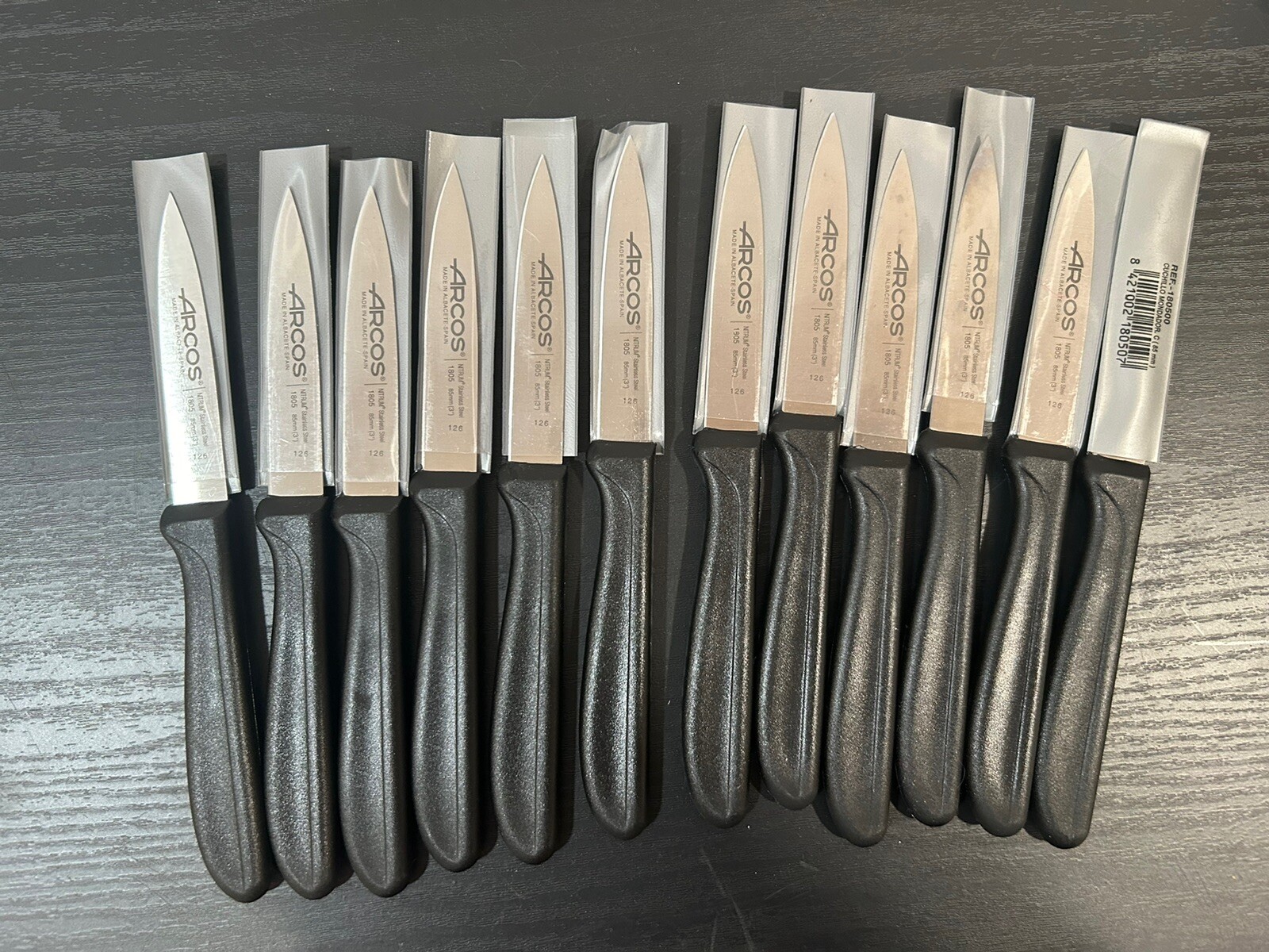 Arcos Spain Cuchillo Mondador 3” Stainless Steel Knives 126 SET OF 12