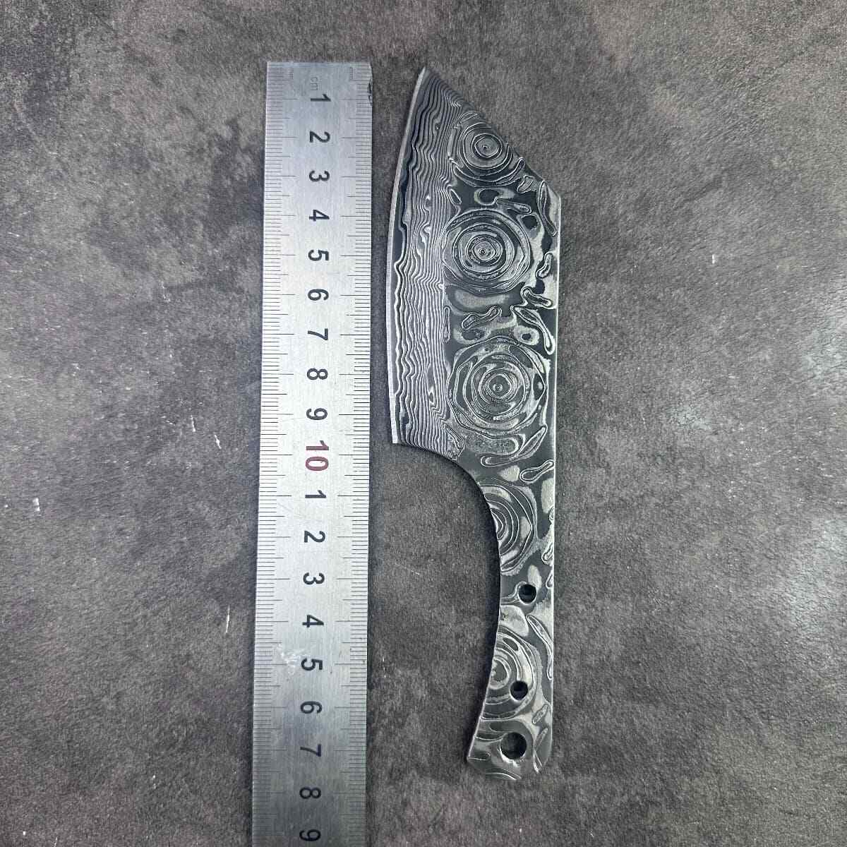 Forged Damascus Steel Blade Small Kitchen Knife Blank Suitable for DIY Handcraft