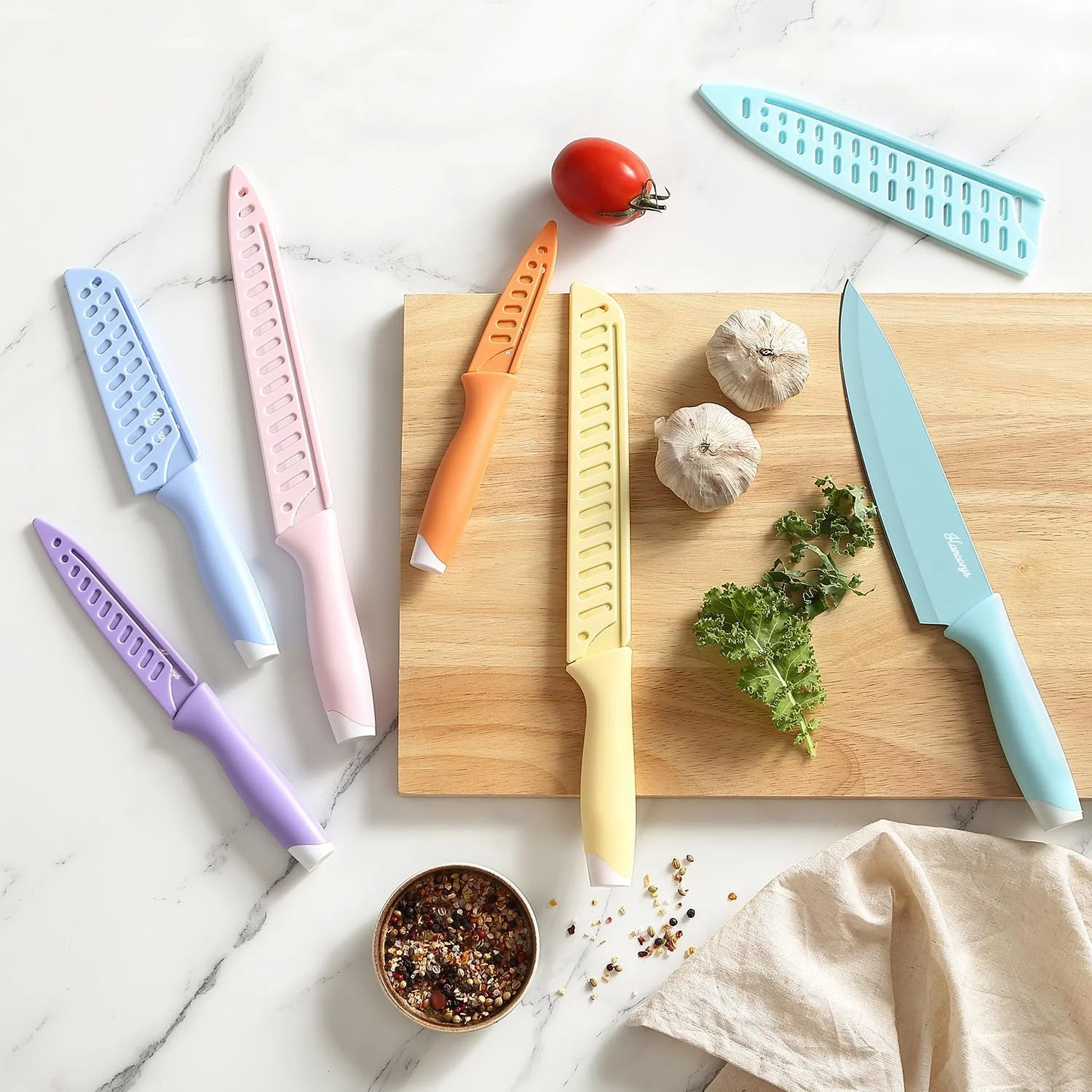 Knife Set, 13 PCS Kitchen Knives Set with Nonstick Ceramic Anti-Rust Coating, St