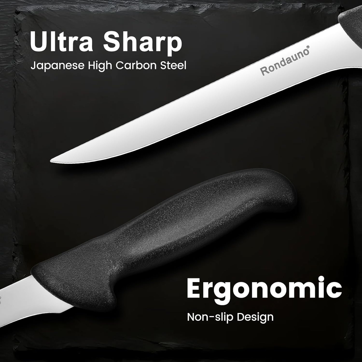 Boning Knife 6 Inch Stainless Steel Meat Cutting Deboning Knife Ergonomic Handle