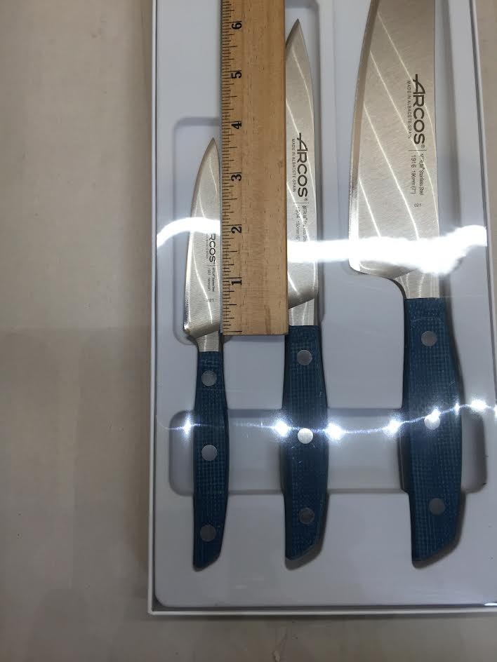 Arcos Ktichen Knife Set 3 Pieces Forged Stainless Steel