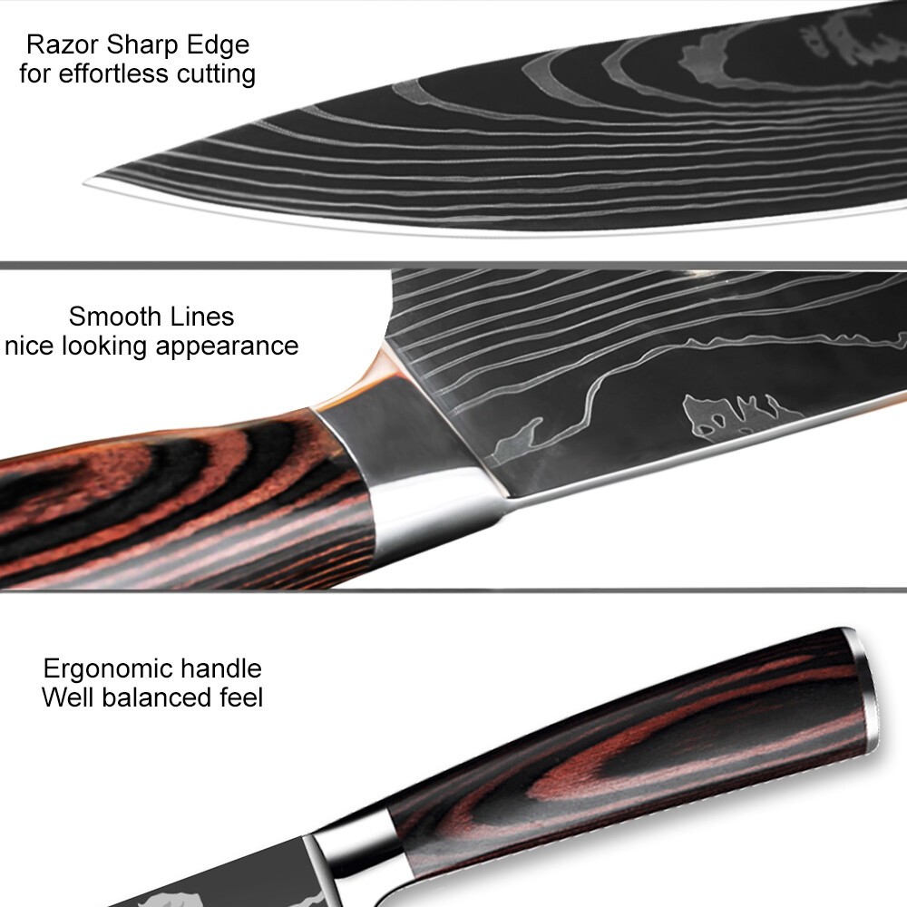 Japanese Chef Knife Professional Kitchen Knife for Steak and Vegetables Forged