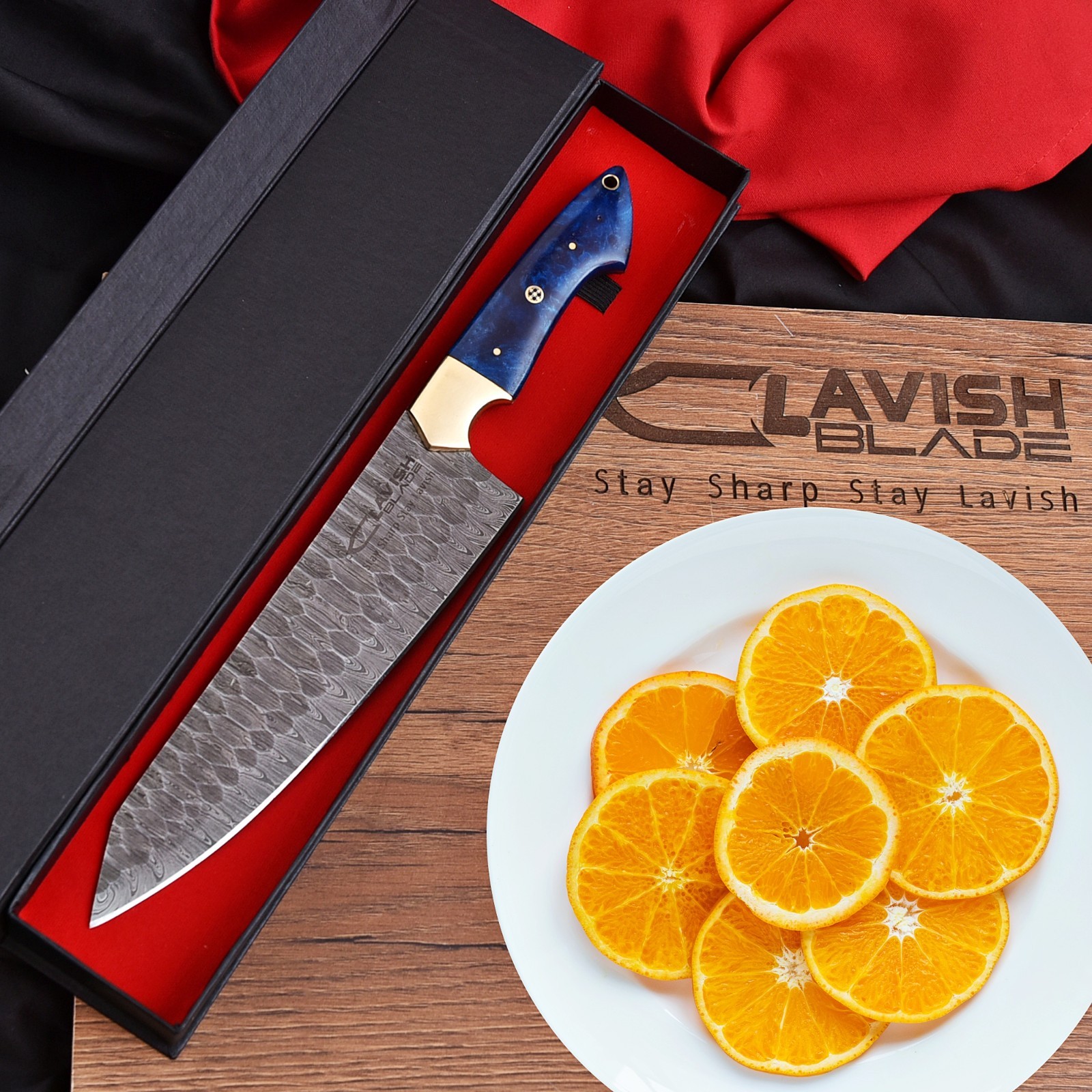 CUSTOM HANDMADE FORGED DAMASCUS STEEL CHEFS KNIFE KITCHEN KNIFE WITH GIFT BOX