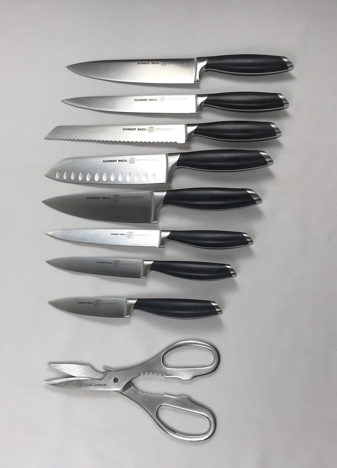 SCHMIDT BROS. CUTLERY German Stainless Steel 10 Pc. Knife Block Set EXCELLENT!