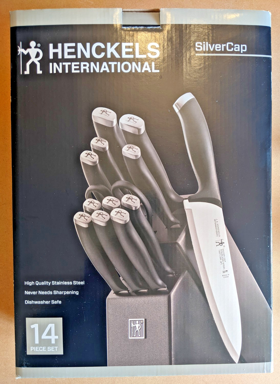 HENCKELS Silvercap 14-Piece Knife Block Set – Black, Stainless Steel