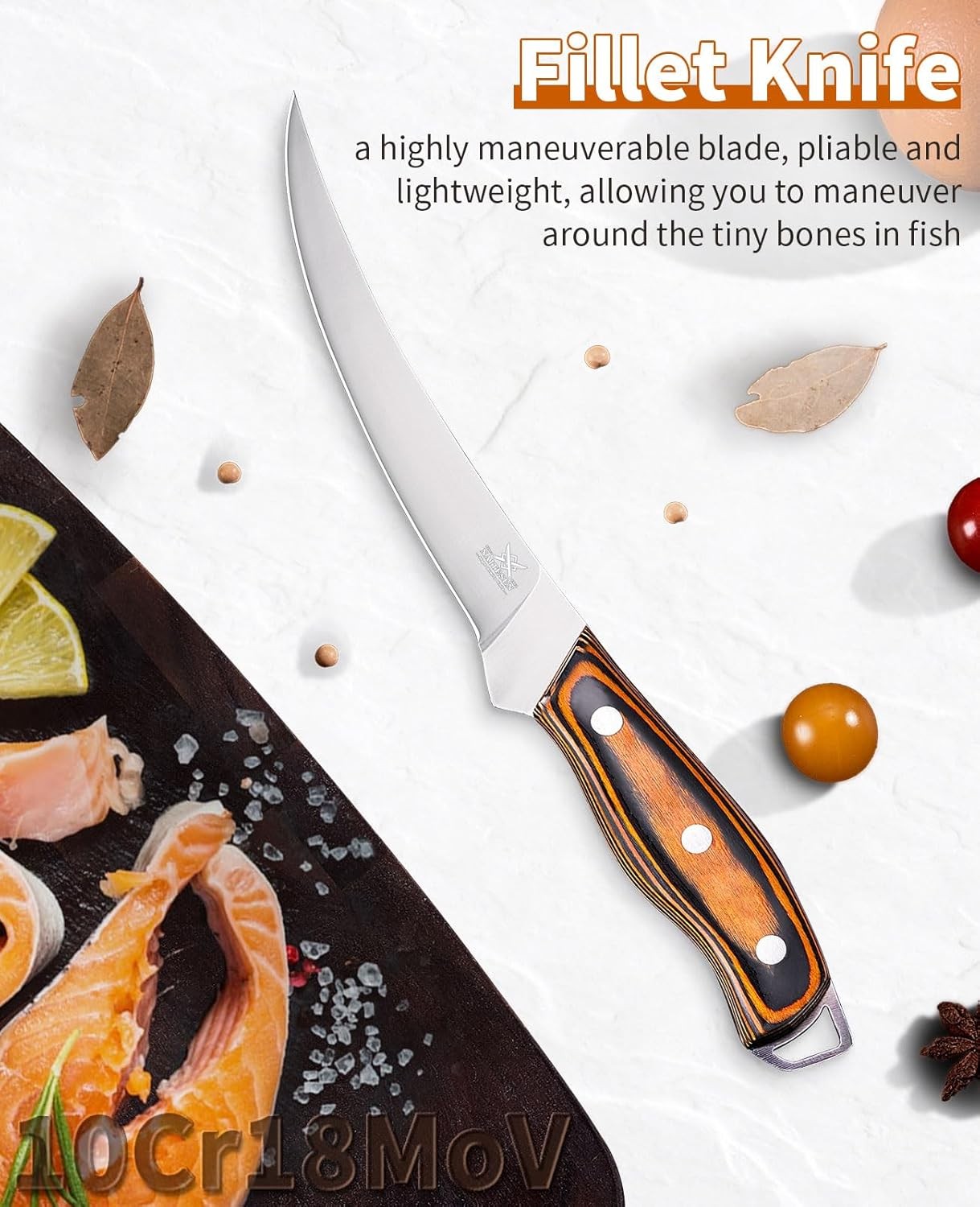Professional Boning Knife & Fillet Knife Set, Super Sharp Kitchen Knife Set