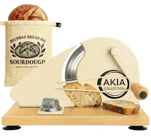 Manual Bread Slicer for Homemade Sourdough, Adjustable Thickness, Hand Crank …