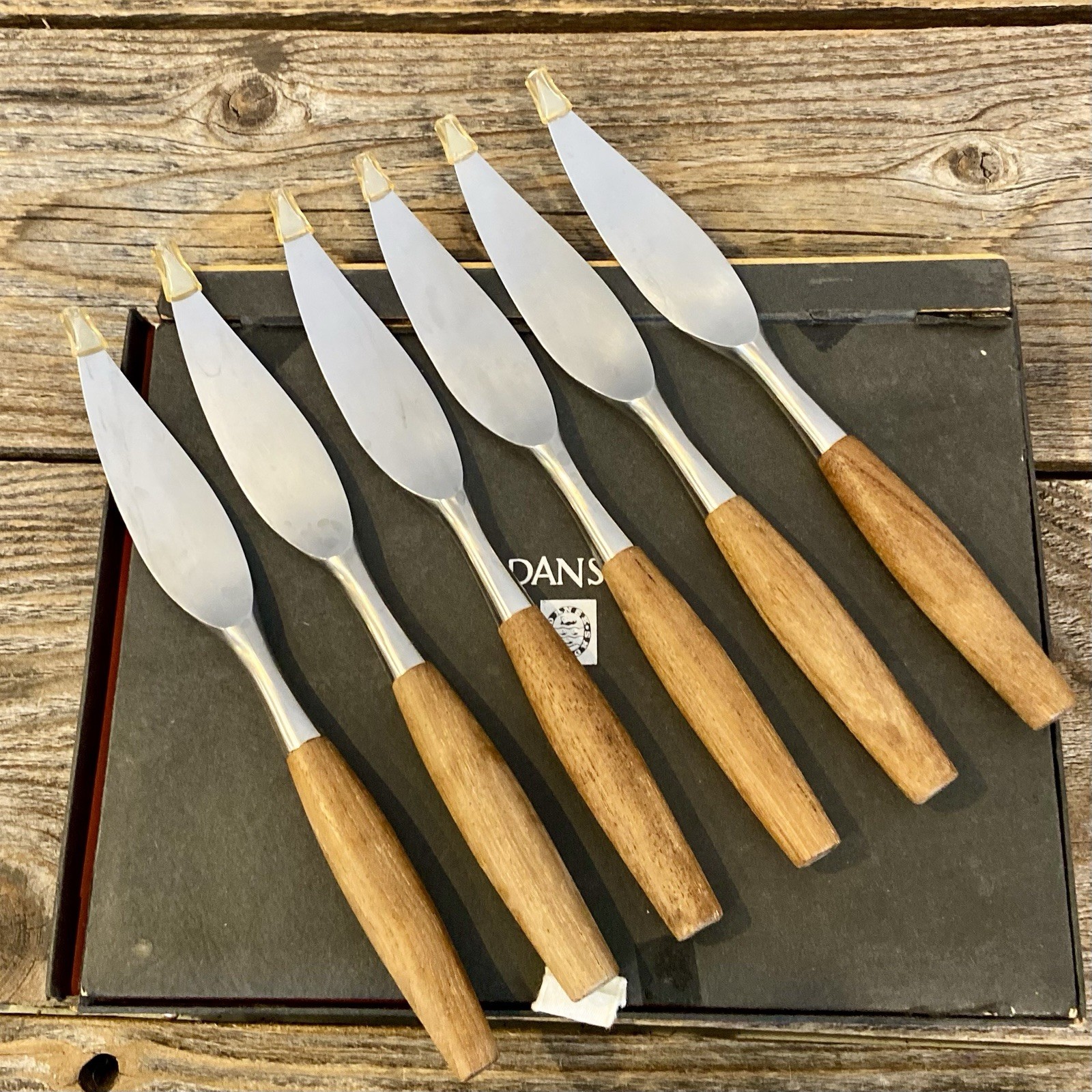 DANSK Designs Fjord JHQ Set/6 Steak Knife Stainless – VTG Germany Teak