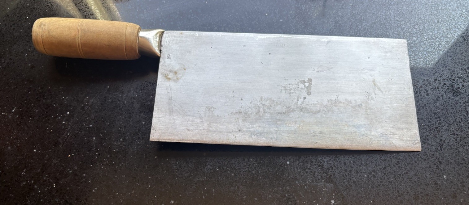 VINTAGE HO CHING KEE LEE CLEAVER BUTCHER KNIFE 8” MADE IN HONG KONG