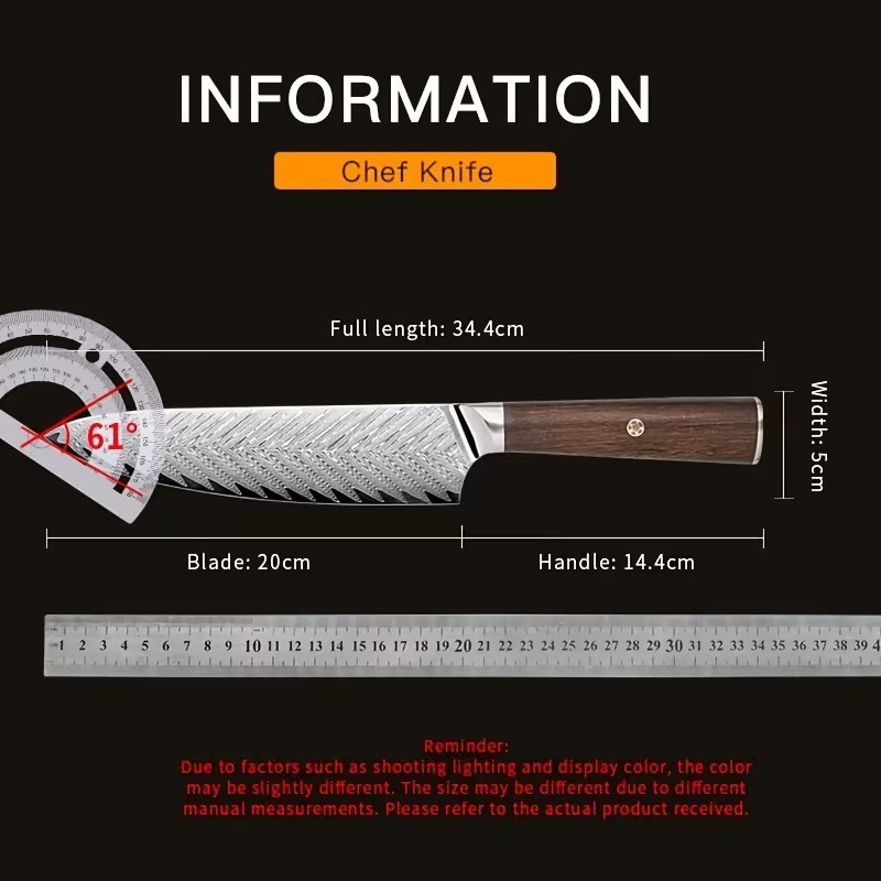 13.5″ Damascus Steel Professional Chef Knife – 67 Layer Stainless Steel Kitchen