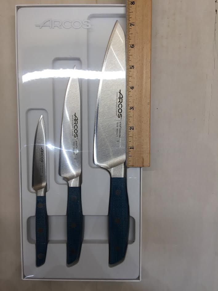 Arcos Ktichen Knife Set 3 Pieces Forged Stainless Steel