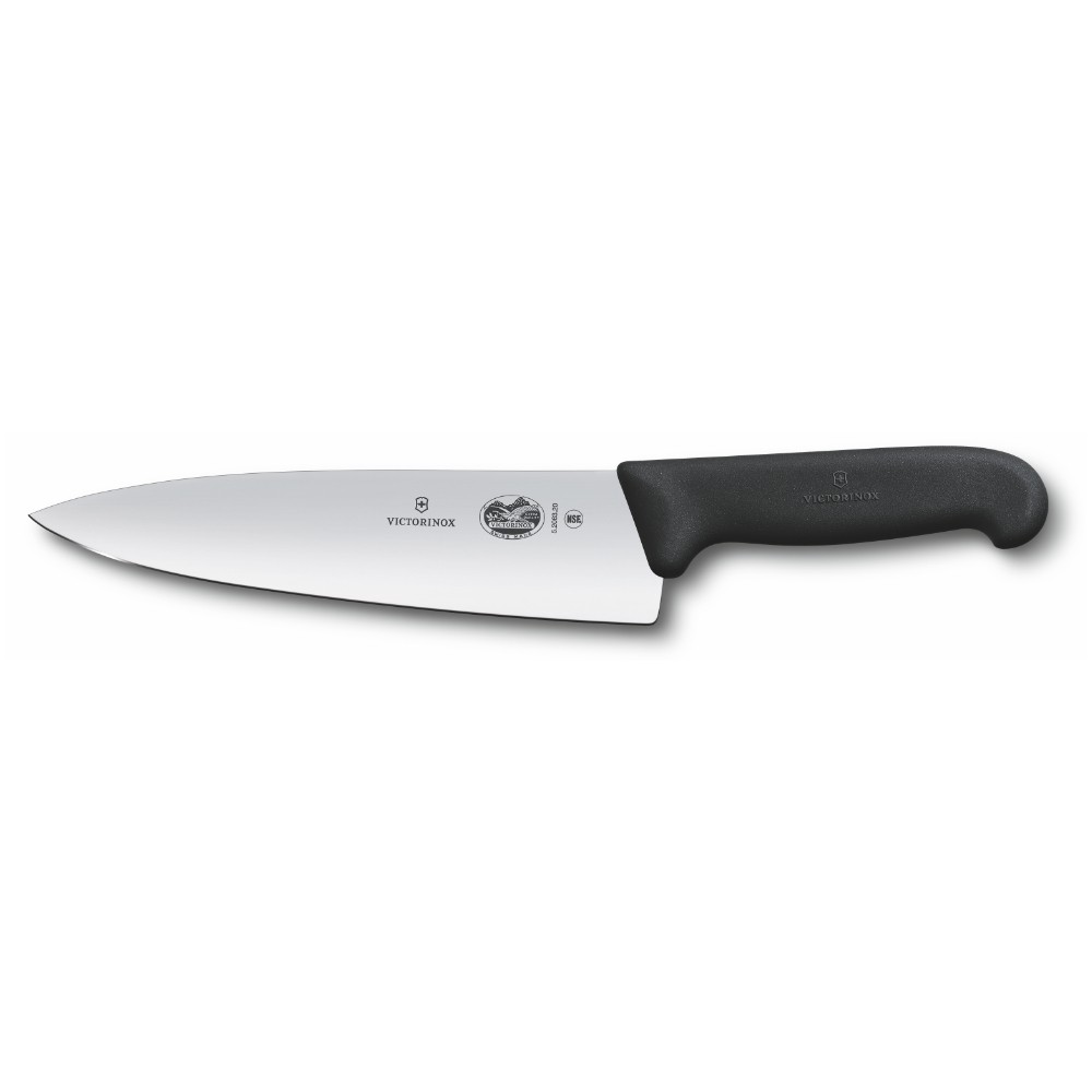 4pc Chef Starter Knife Set Black Bag & Victorinox 15cm Cook & 20cm Knives & Stee
