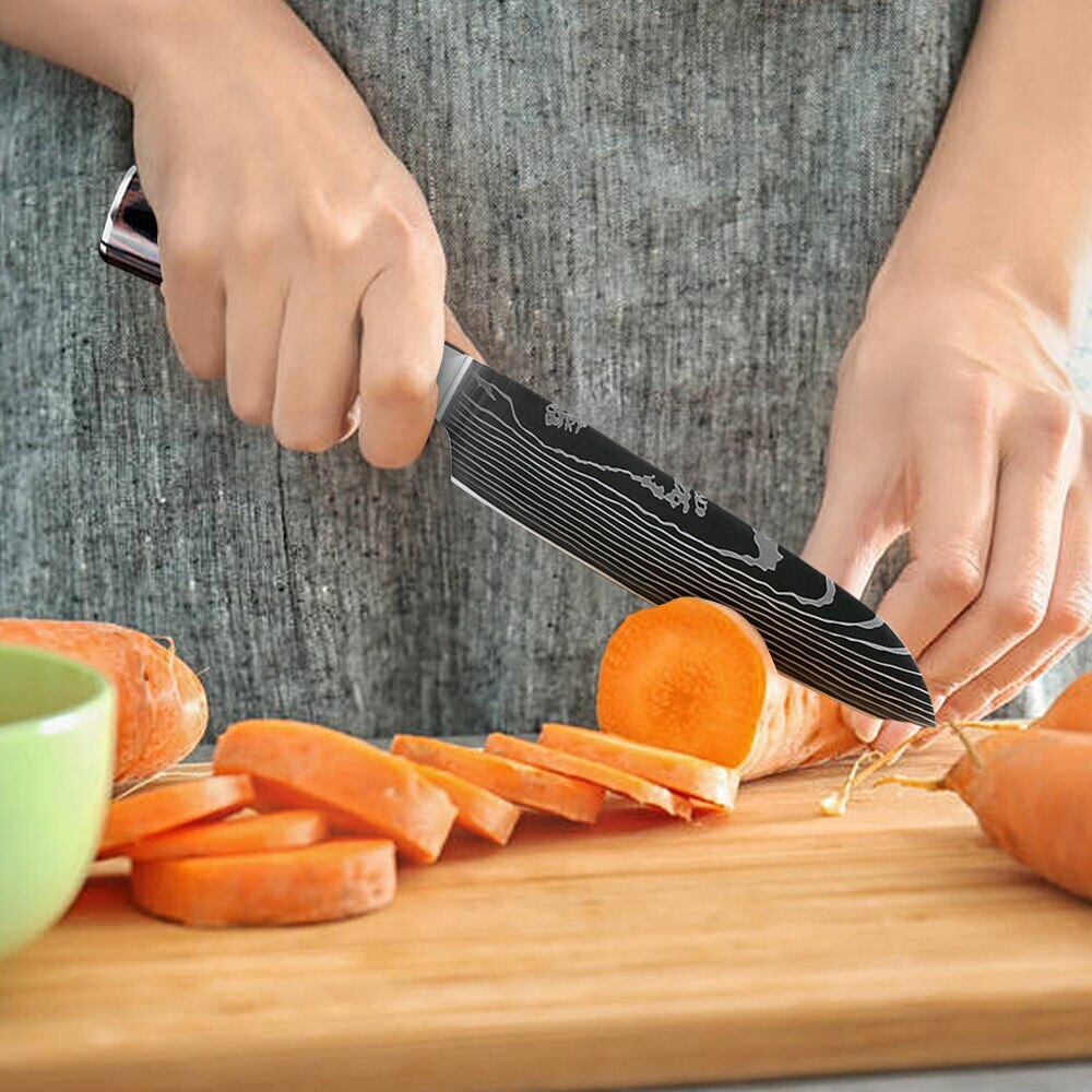 Stainless Steel Kitchen Knife Japanese Damascus Chef’s Sharp Blade Cleaver Knife