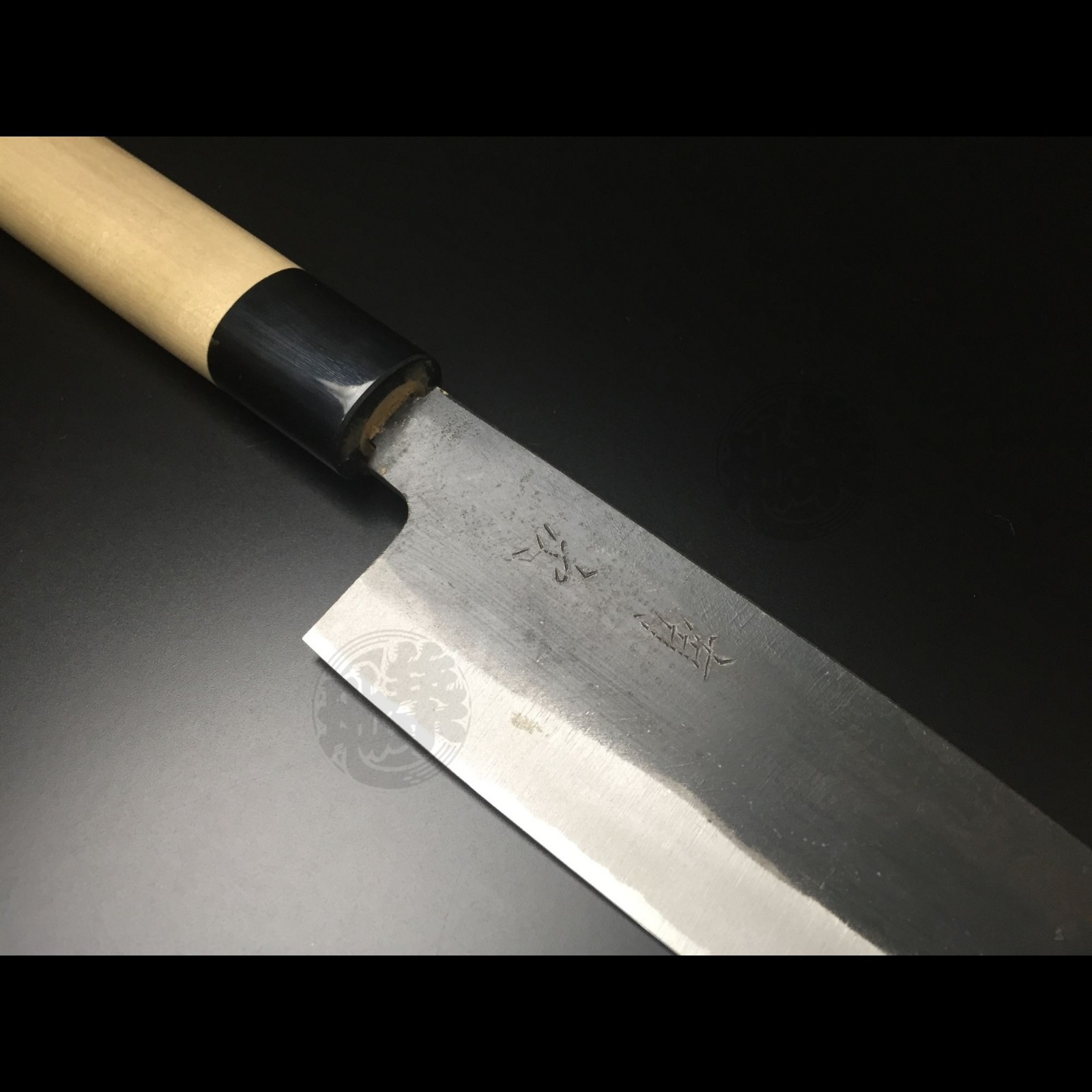 Japanese Chef Knife Aritsugu Black Santoku 180 mm 7.08″ Blue Steel