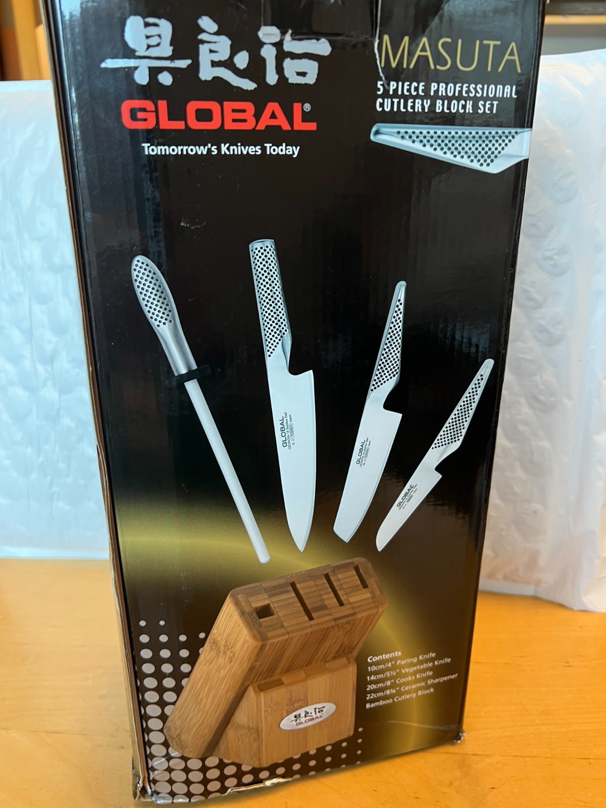 Global G-79598 – 5 Pc. Masuta Knife Block Set in retail box