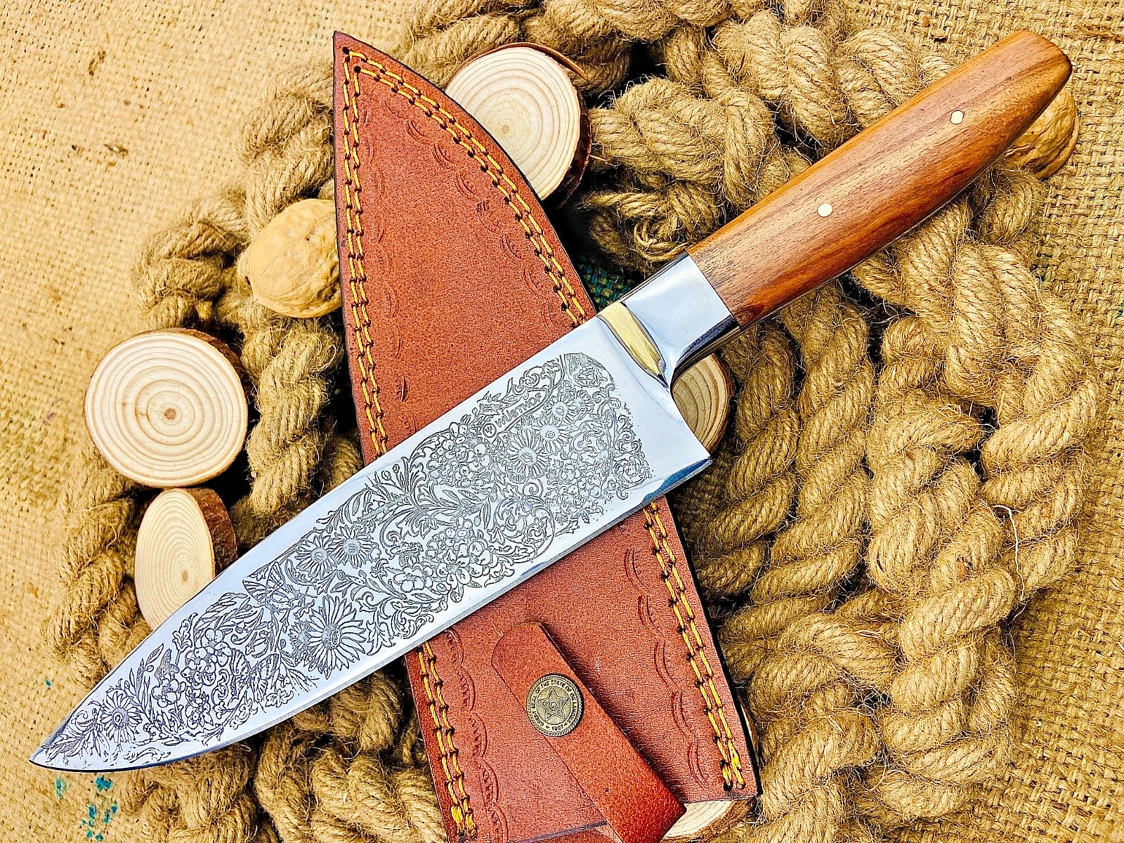 Custom HandMade Chef Knife – Engrave CR12 Stainless Steel Blade 2882
