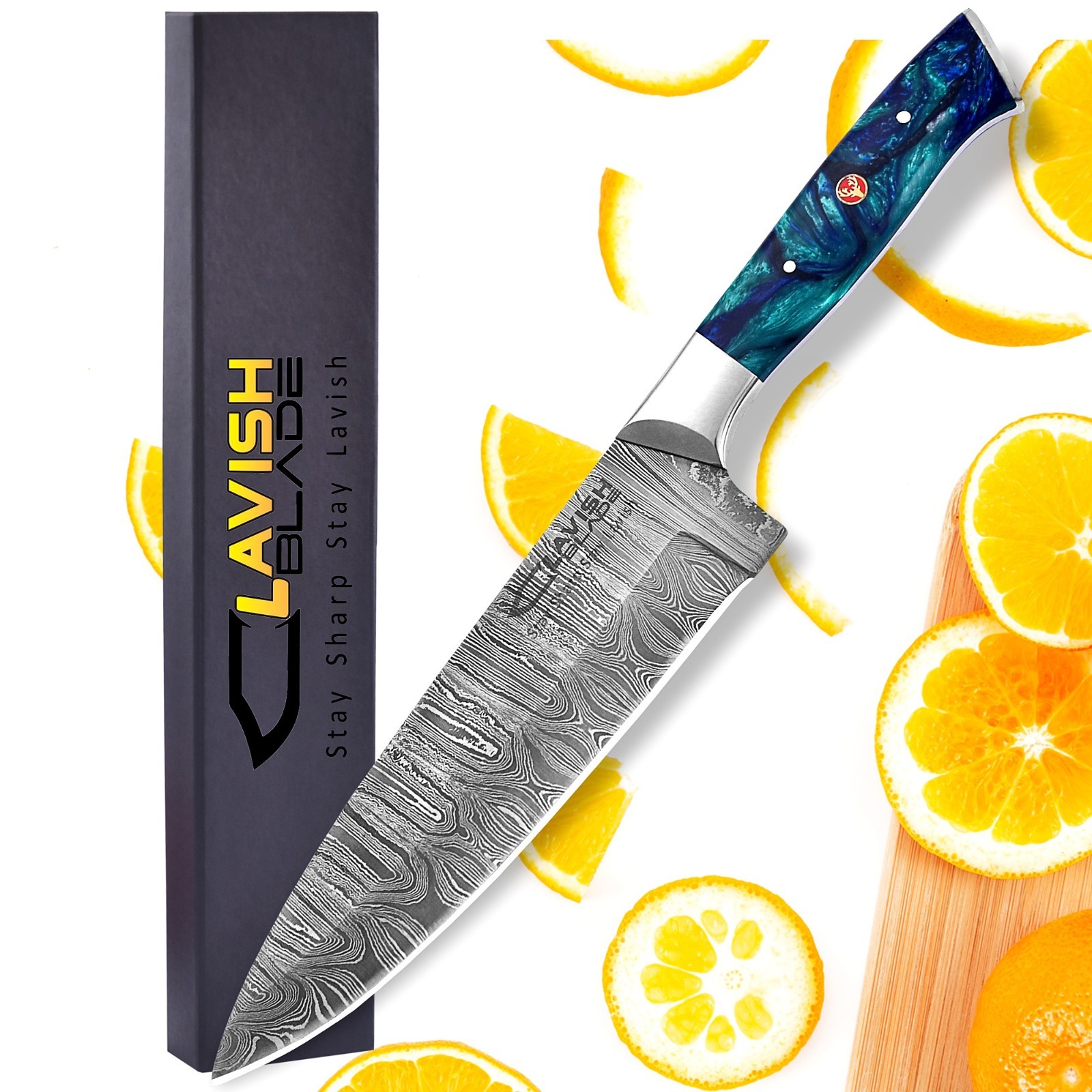 CUSTOM HANDMADE FORGED DAMASCUS STEEL CHEF KNIFE KITCHEN KNIFE WITH GIFT BOX