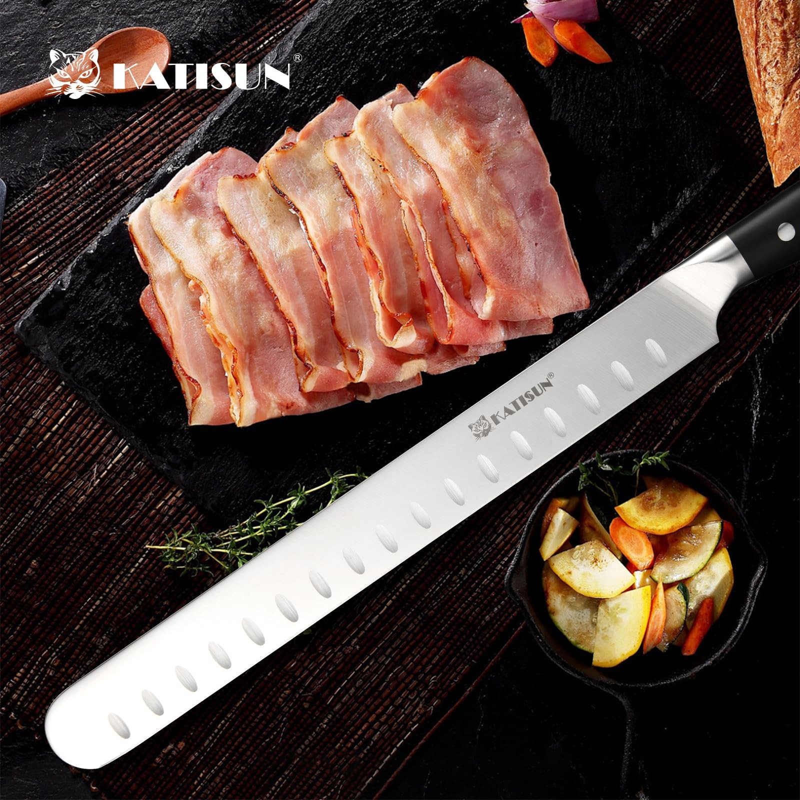 Slicing Carving Knife 13 Inch Ultra Sharp German Stainless Steel Brisket