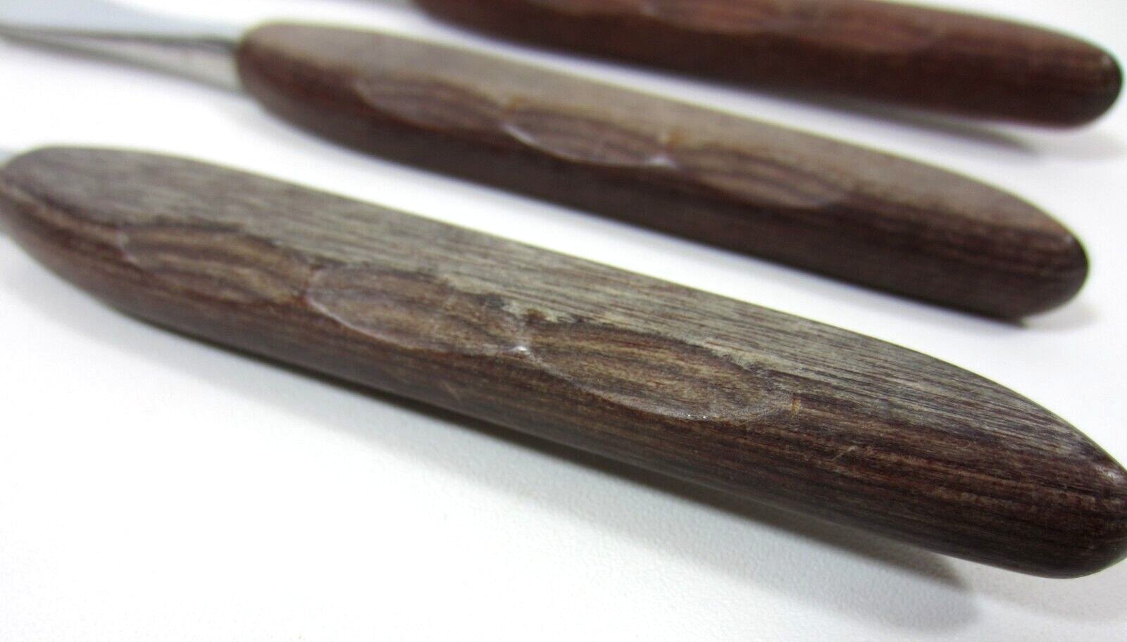Fleetwood Designs VTG 60s Steak Knife Set of 3 Stainless MCM Style Atomic Teak