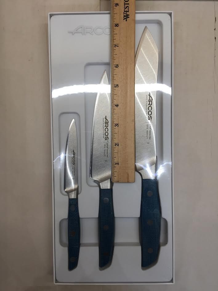 Arcos Ktichen Knife Set 3 Pieces Forged Stainless Steel