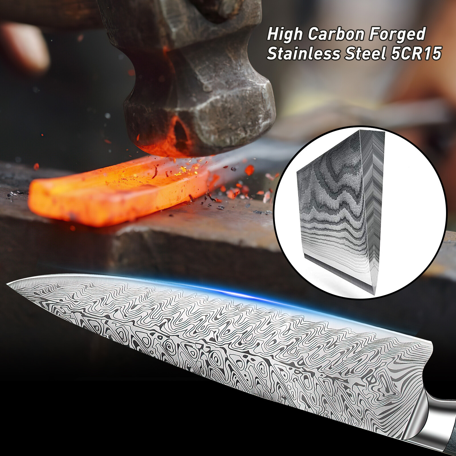 Kitchen Chef Knife Forged Serbian Cleaver Butcher Boning Knives Handmade Blade
