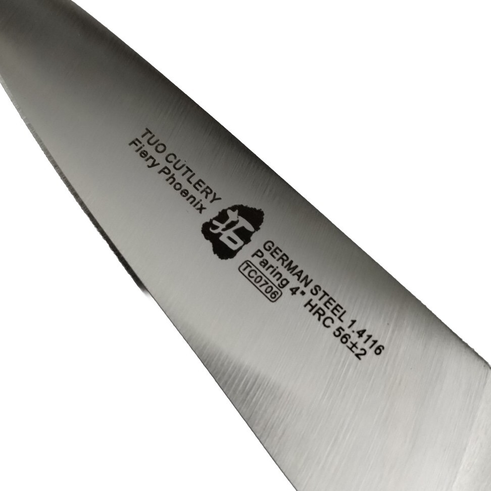 Tuo Cutlery Fiery Phoenix 4″ Small Paring Kitchen Fruit Knife Pakkawood Handle