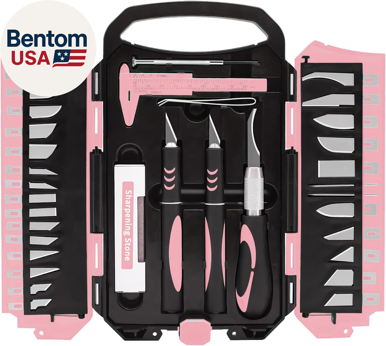 34Pcs Large Exacto Knife Set Pink Deluxe Craft Precision Knife Set Include 3Pcs