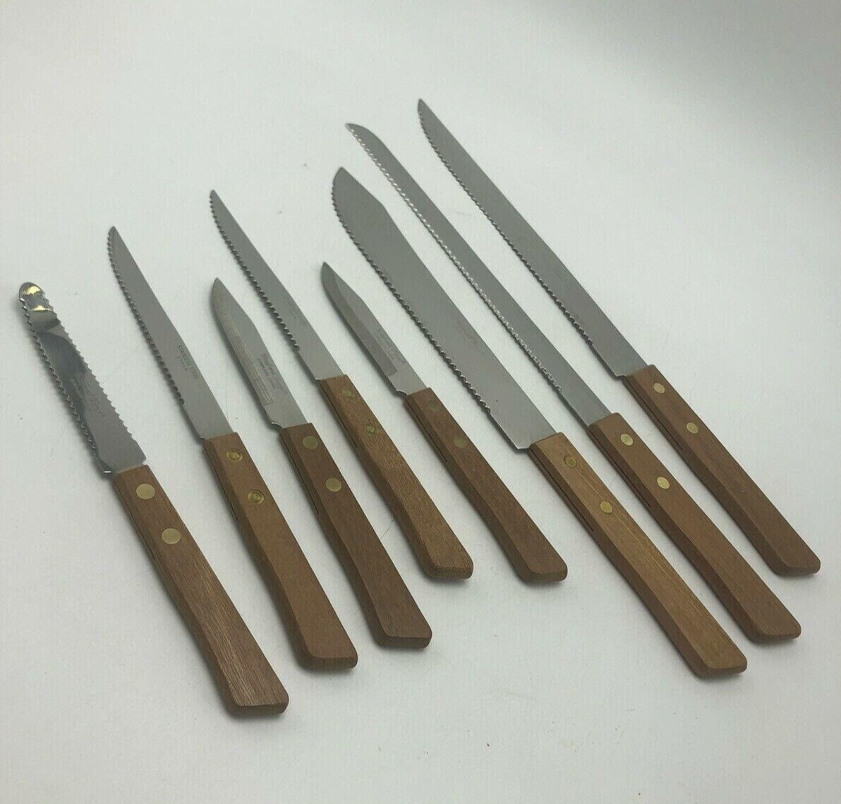Hanford Forge Stainless Steel Knife Set 8 Pcs Wood Handle Japan