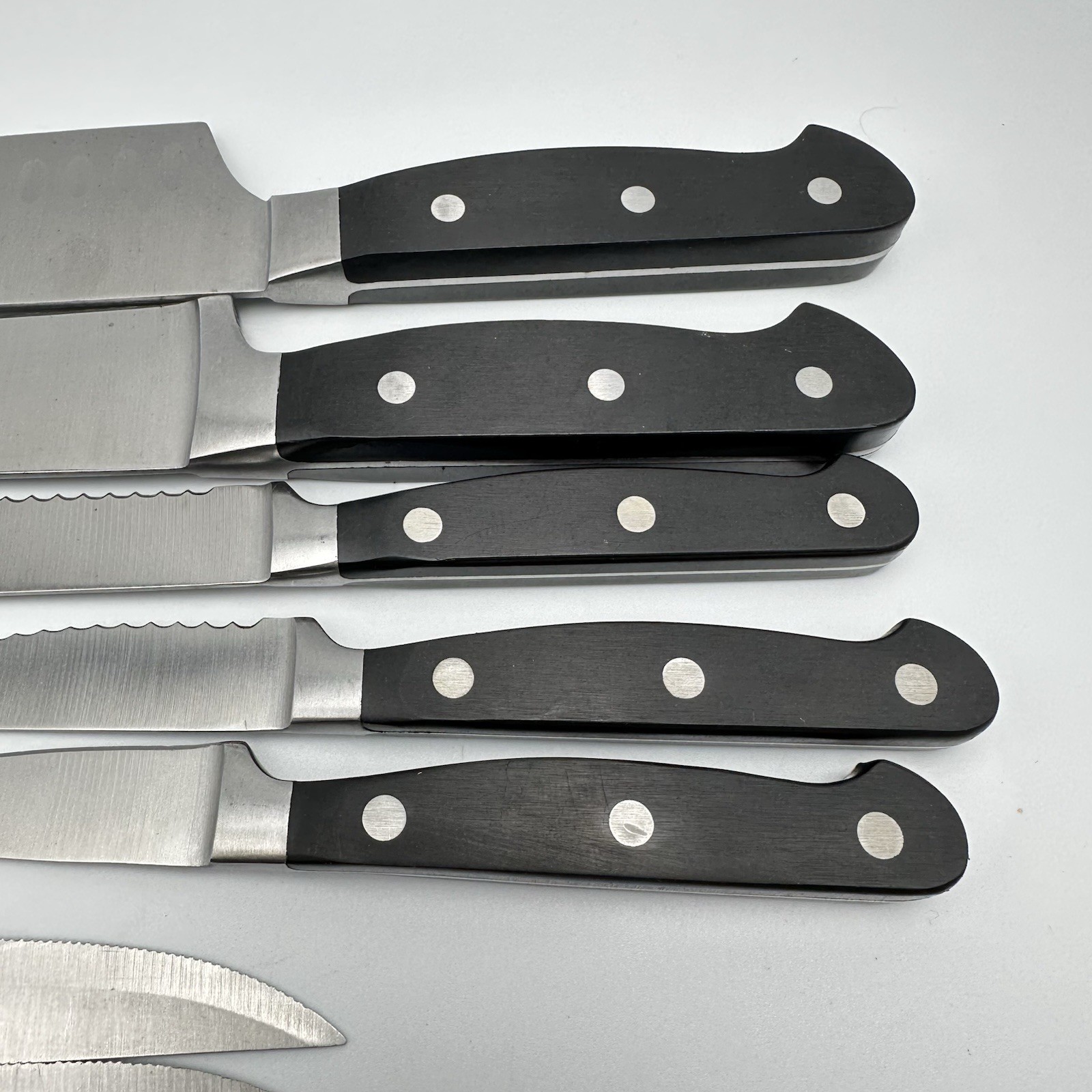 Set Of 12 Sabatier Knives | Rivet Handles Chef Pairing Bread Steak Lot