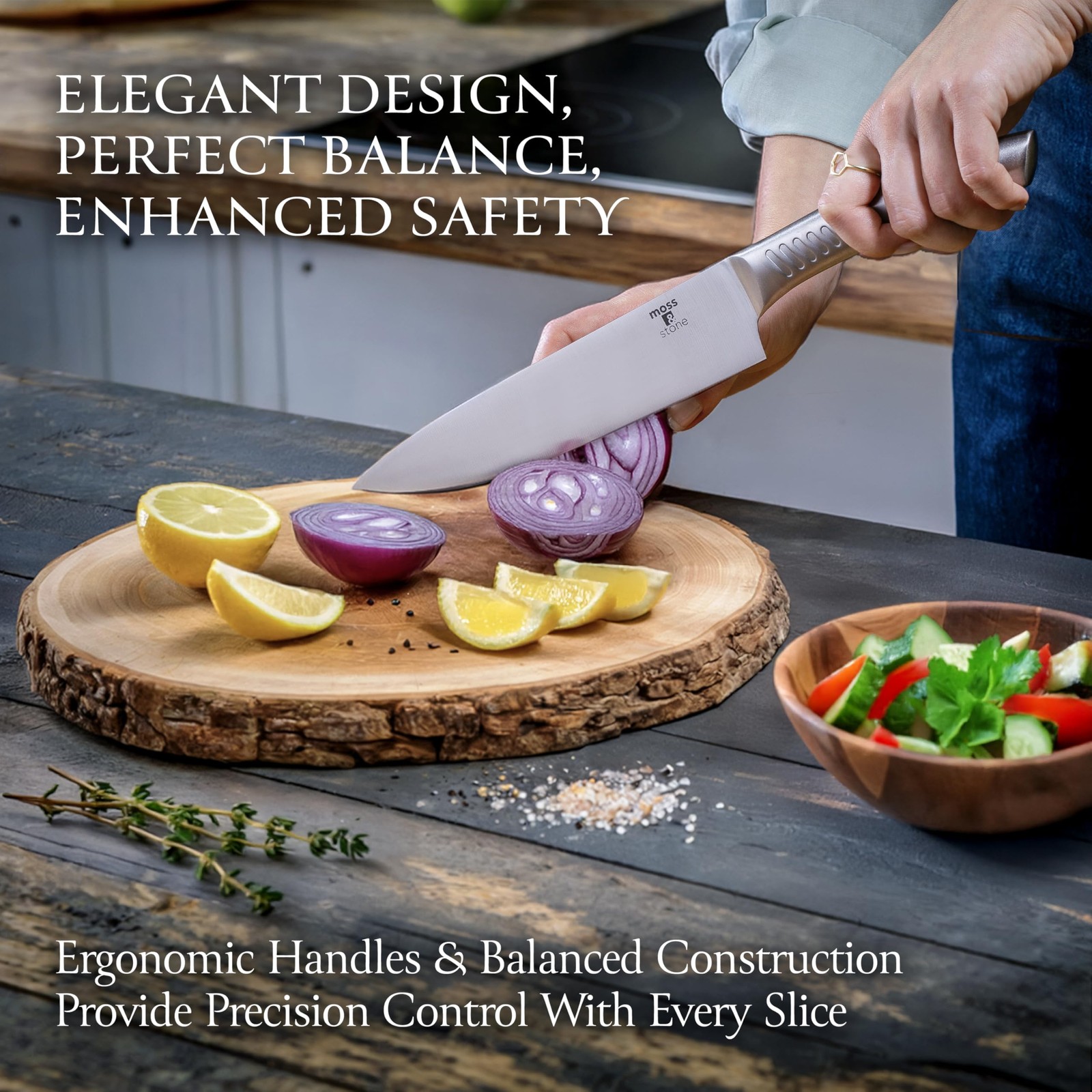 Moss & Stone Professional Kitchen Knife Chef Set, 6 Pcs Small Knife Set With …