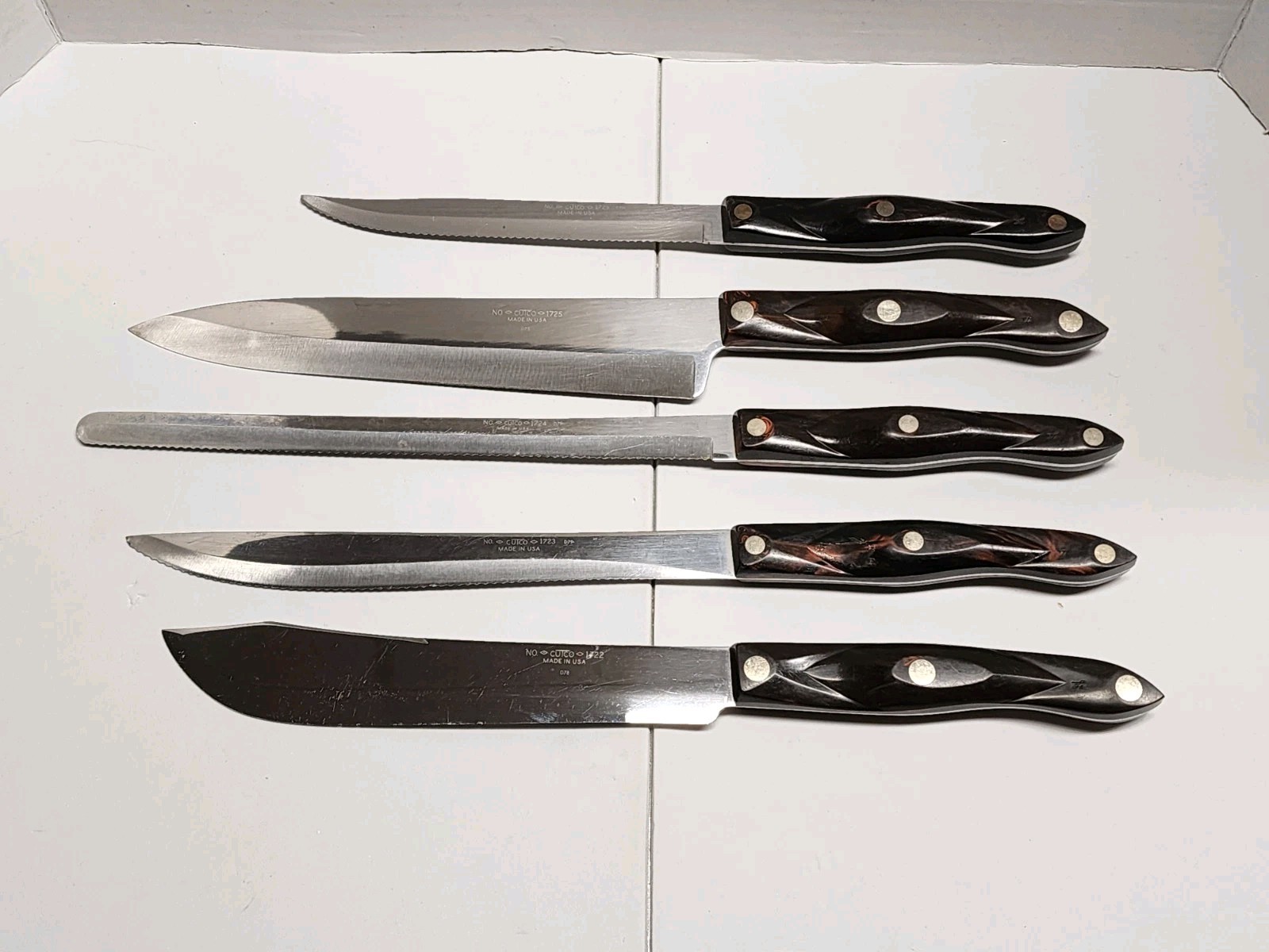 Cutco Knife Set Brown 1722 1723 1724 1725 1759