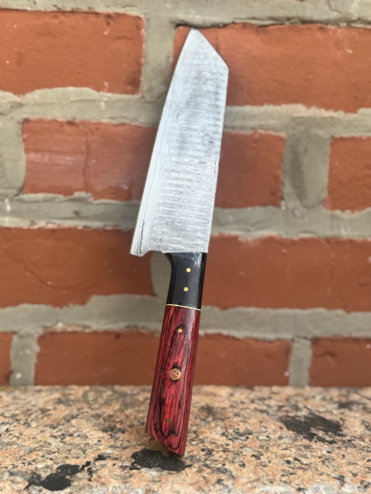 Custom Damascus Steel Fixed Blade Knife Chef Kitchen Knife Chopping Knife Black