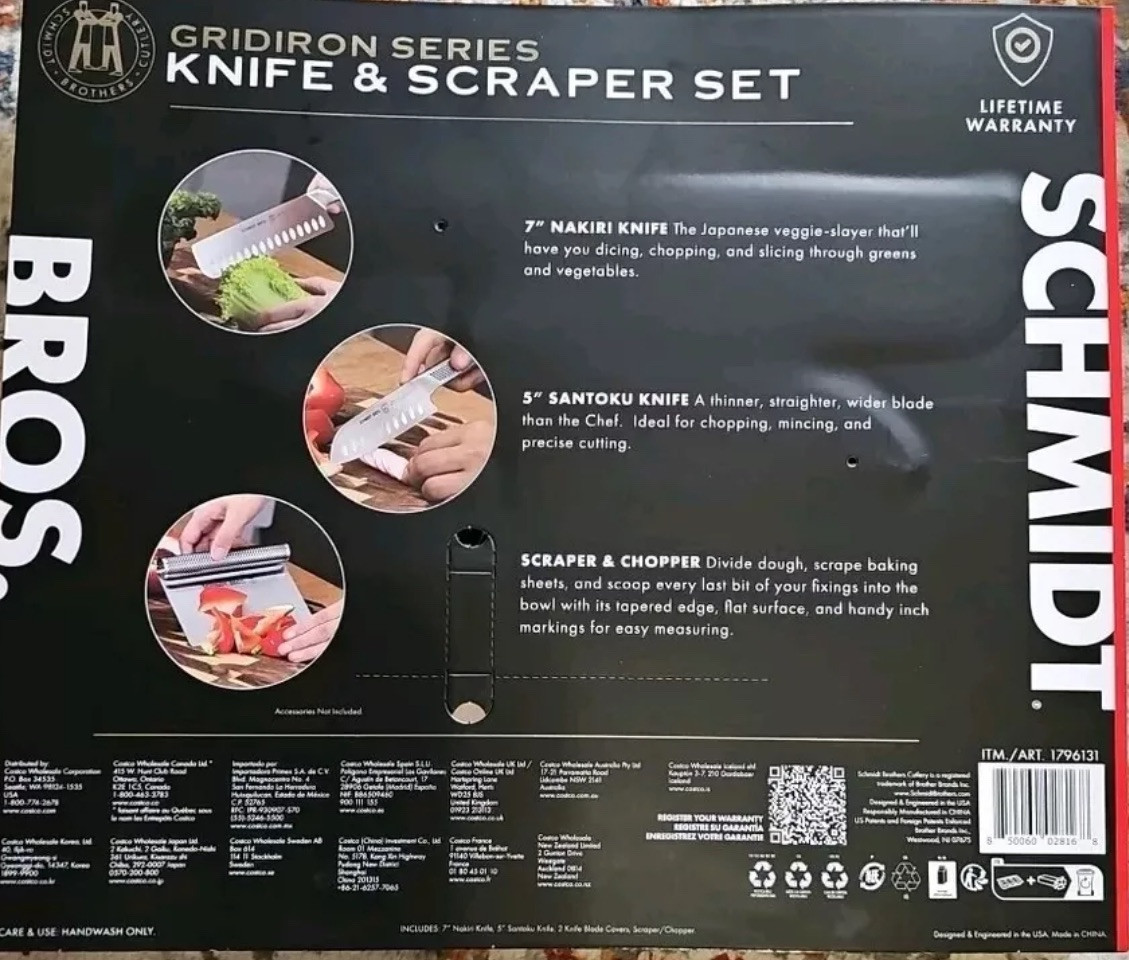 Schmidt Brothers Gridiron Series Knife & Scraper Set of 3