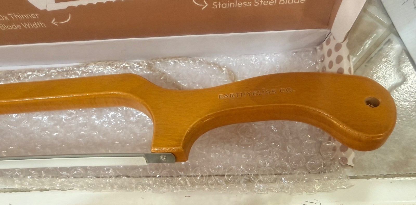 Earthly Bliss-Breadly™ Bread Bow Knife With Bamboo Handle & Stainless Steel Blad