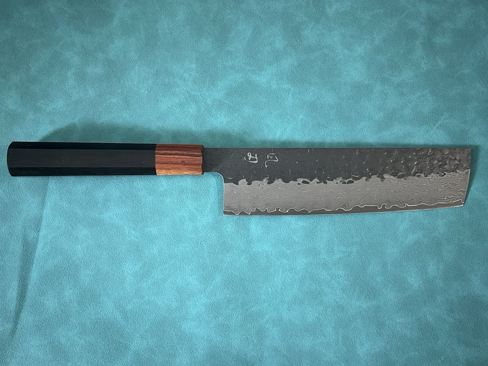 7″ VG10 Damascus Nakiri Knife Hammered Japanese Cleaver Octagonal Wood Handle