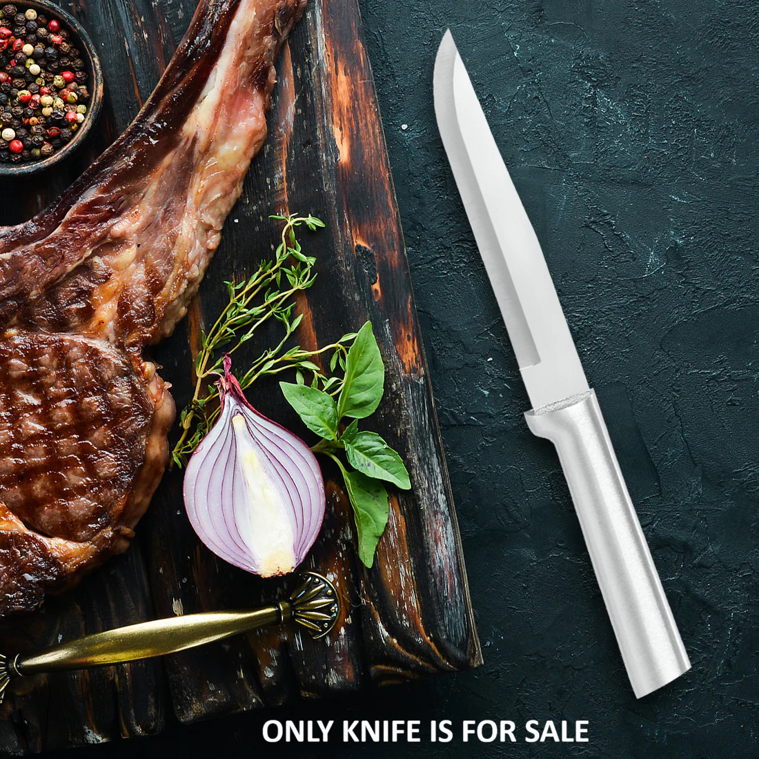 Rada Cutlery Stubby Butcher Kitchen Knife 5.38″ T420 Steel Blade Aluminum Handle