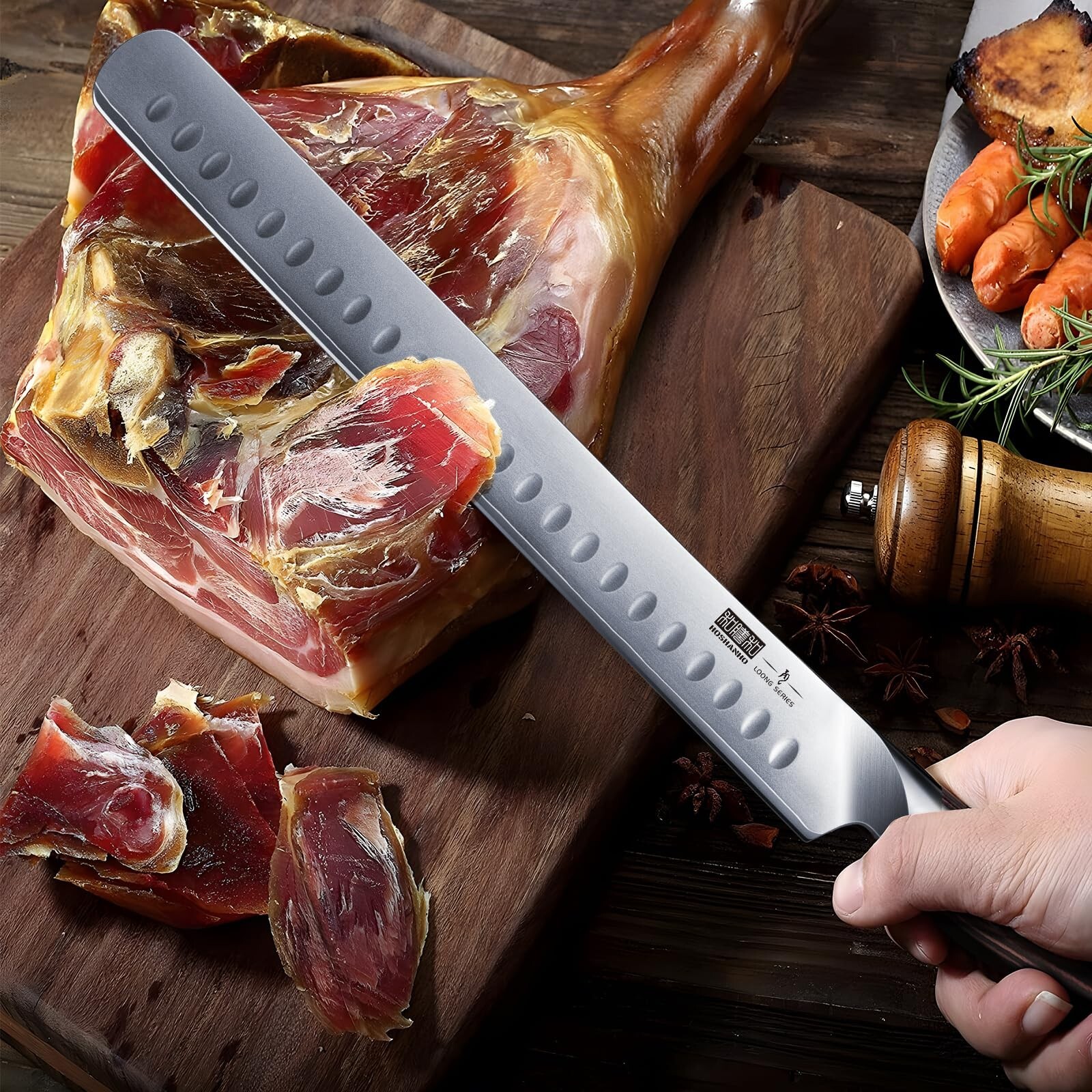 Carving Knife 12 Inch, Japanese AUS-10 Slicing Knife with Ergonomic Pakkawood…