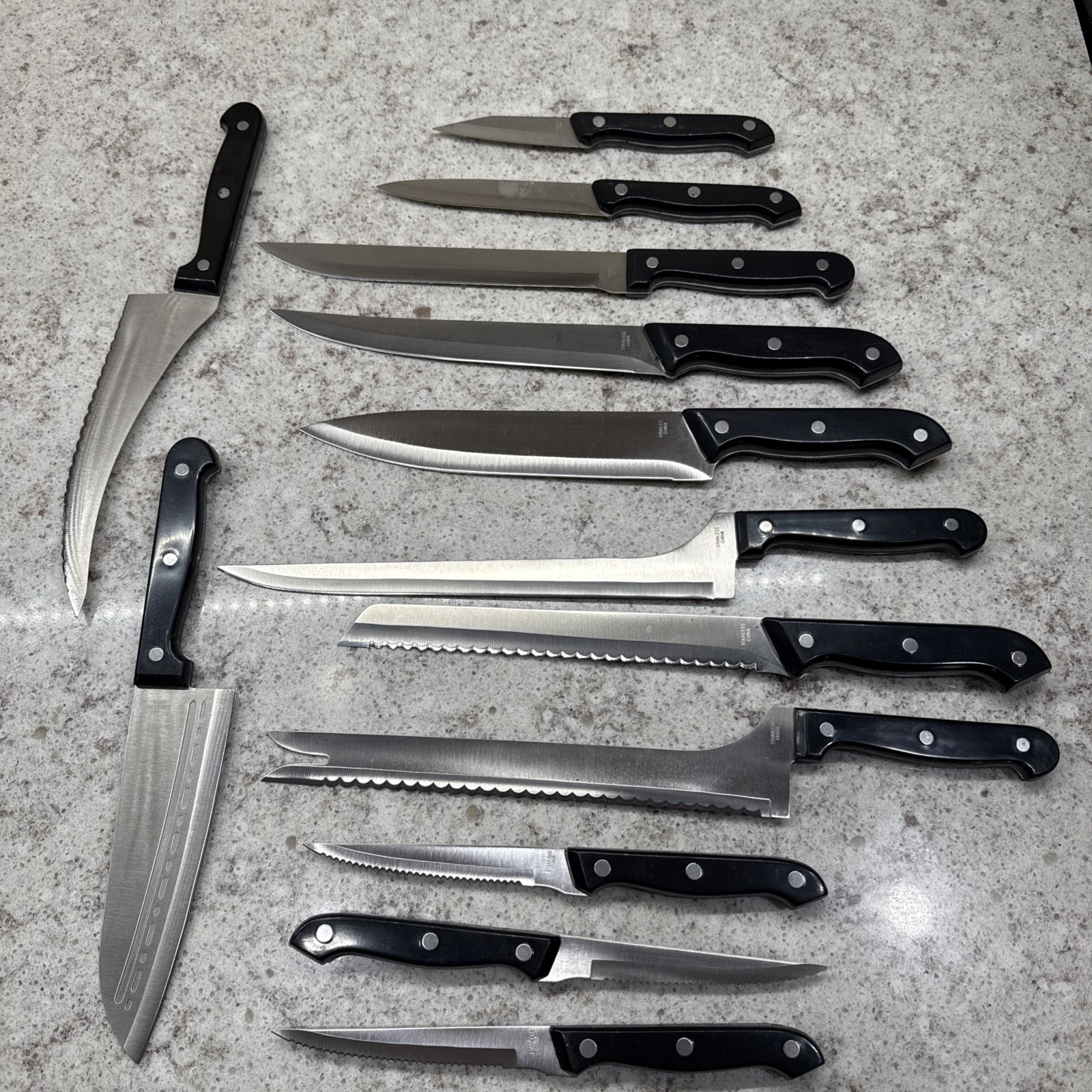 Stainless Steel Kitchen Knife Set 13 Pieces 5”-10” Blades Unbranded-New