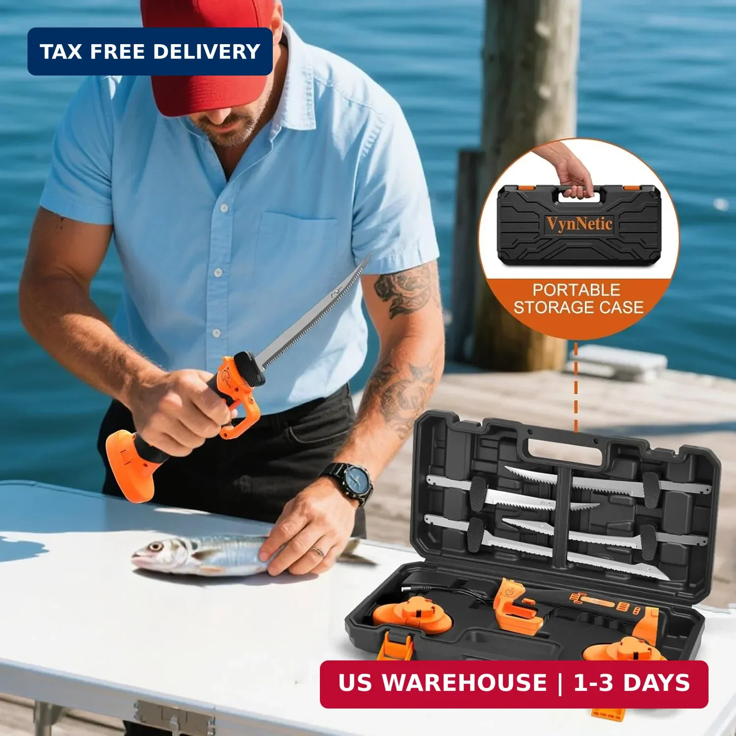 Electric Fillet Knife for Fish – Rechargeable Cordless Electric Knife With Non-S