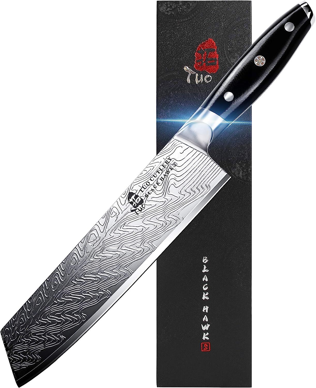 TUO Cutlery Chef’s Kitchen Kiritsuke Knife, Black Hawk-S Series, 8.5 inch